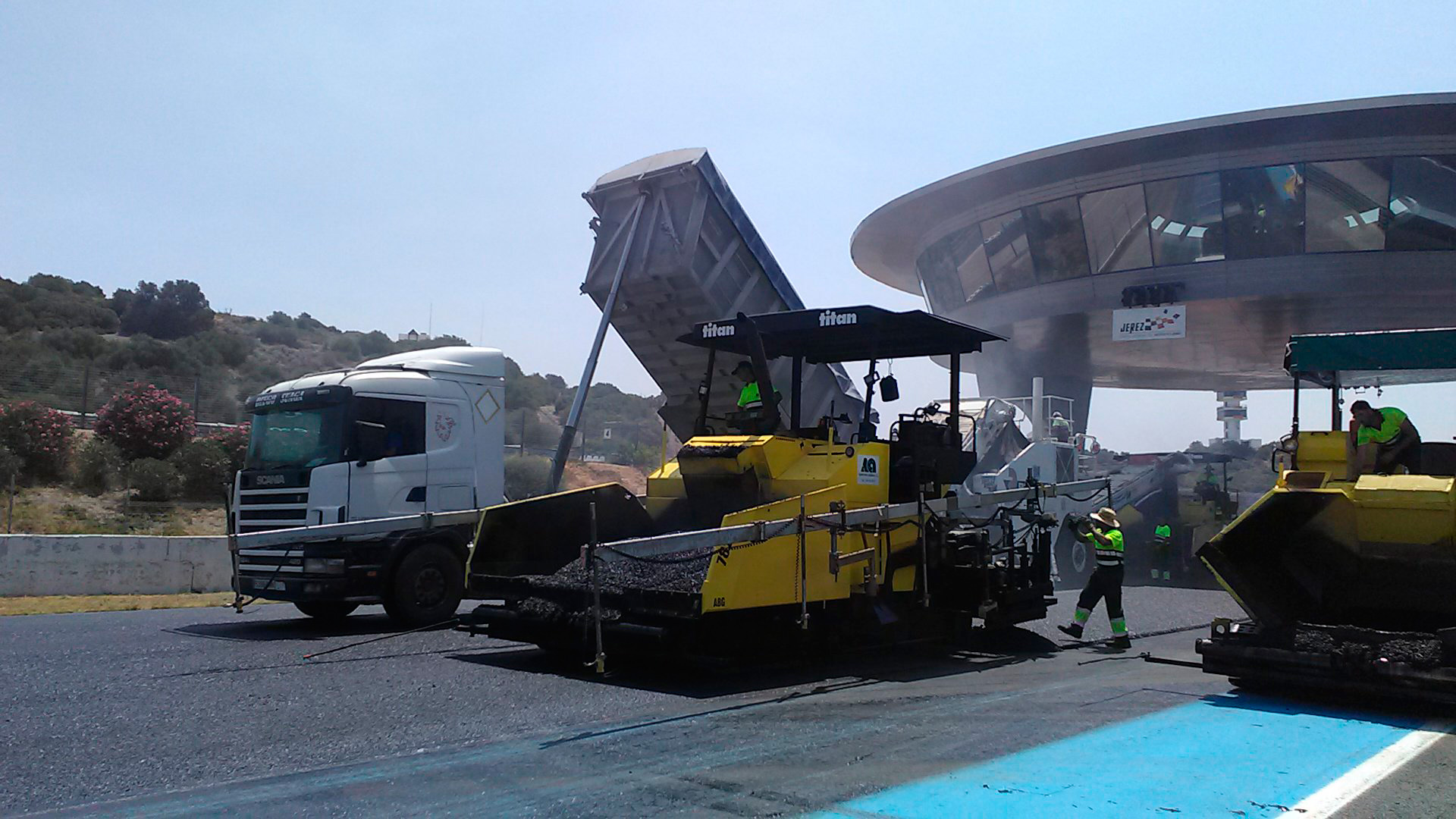 Reasfaltado en circuito de Jerez