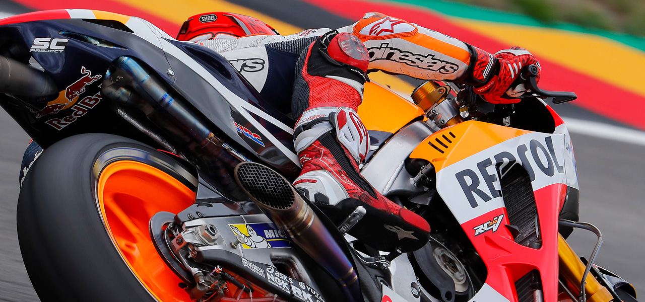 La RC213V de Marc Márquez tiene piezas de Magnesio y Titanio