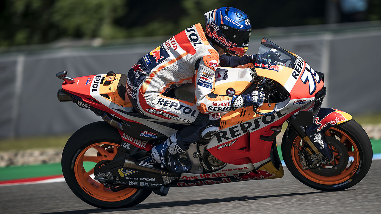 Álex Márquez rodando durante los entrenamientos del GP de la República Checa 2020