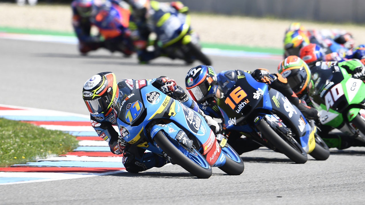 Sergio García Dols durante la carrera del GP de la República Checa Moto3 2020