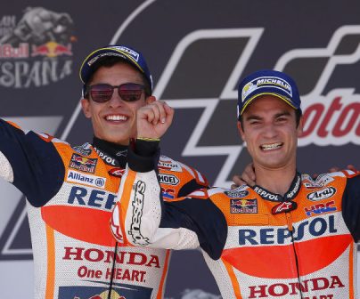 Marc y Dani en el podio