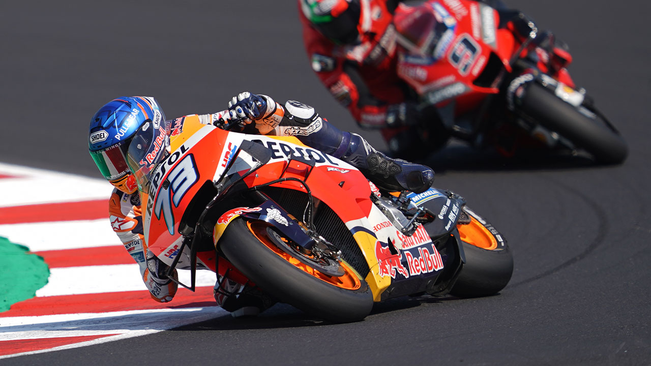 Álex Márquez durante el GP de San Marino en Misano