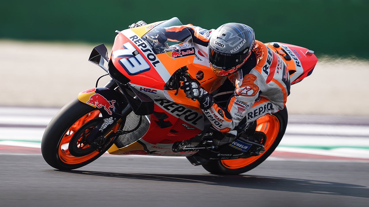 Álex Márquez rodando en los test en Misano 2020