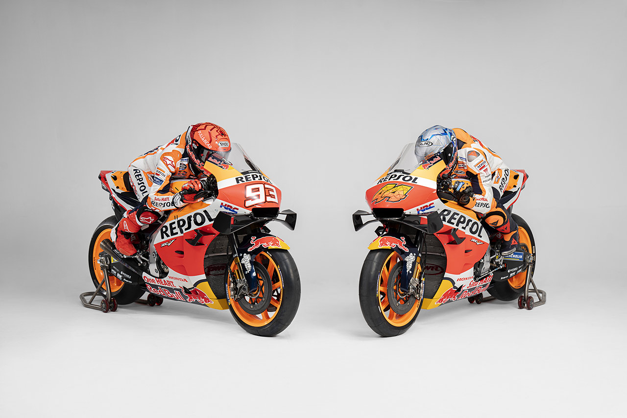 Marc Márquez y Pol Espargaró con sus Honda RC213V 2021