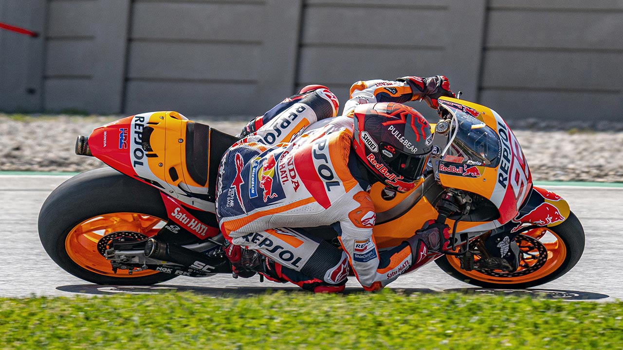 Marc Márquez probando una Honda RC213V-S en el circuito de Cataluña