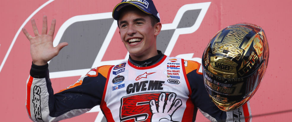 Marc Márquez in the podium in the Japaneese GP 2016