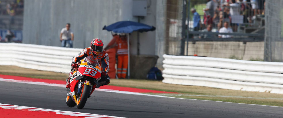 Marc Marquez riding in Misano 2016