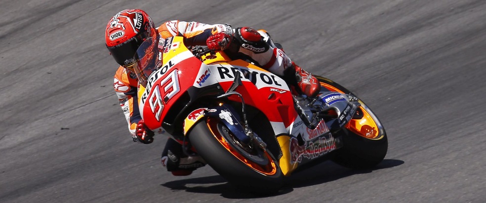Marc Márquez riding the RC213V