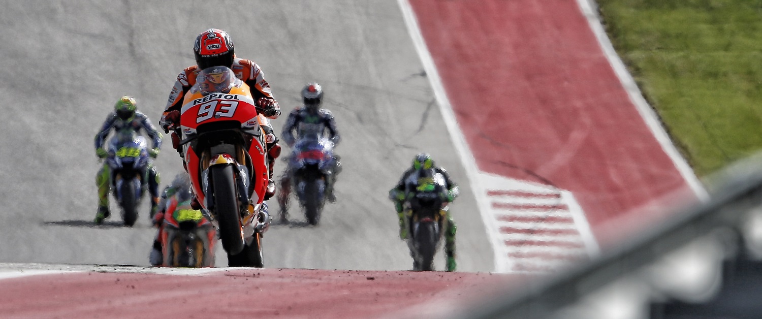 Marc Márquez in action at the Américas GP