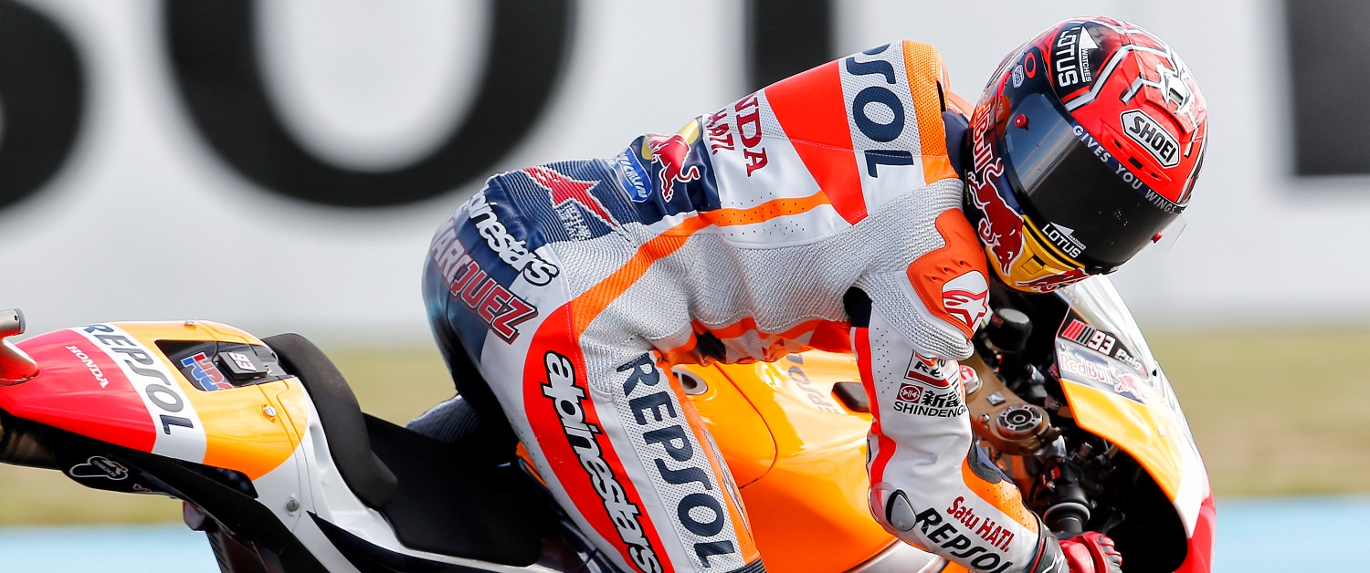 Marc Márquez riding the RC213V