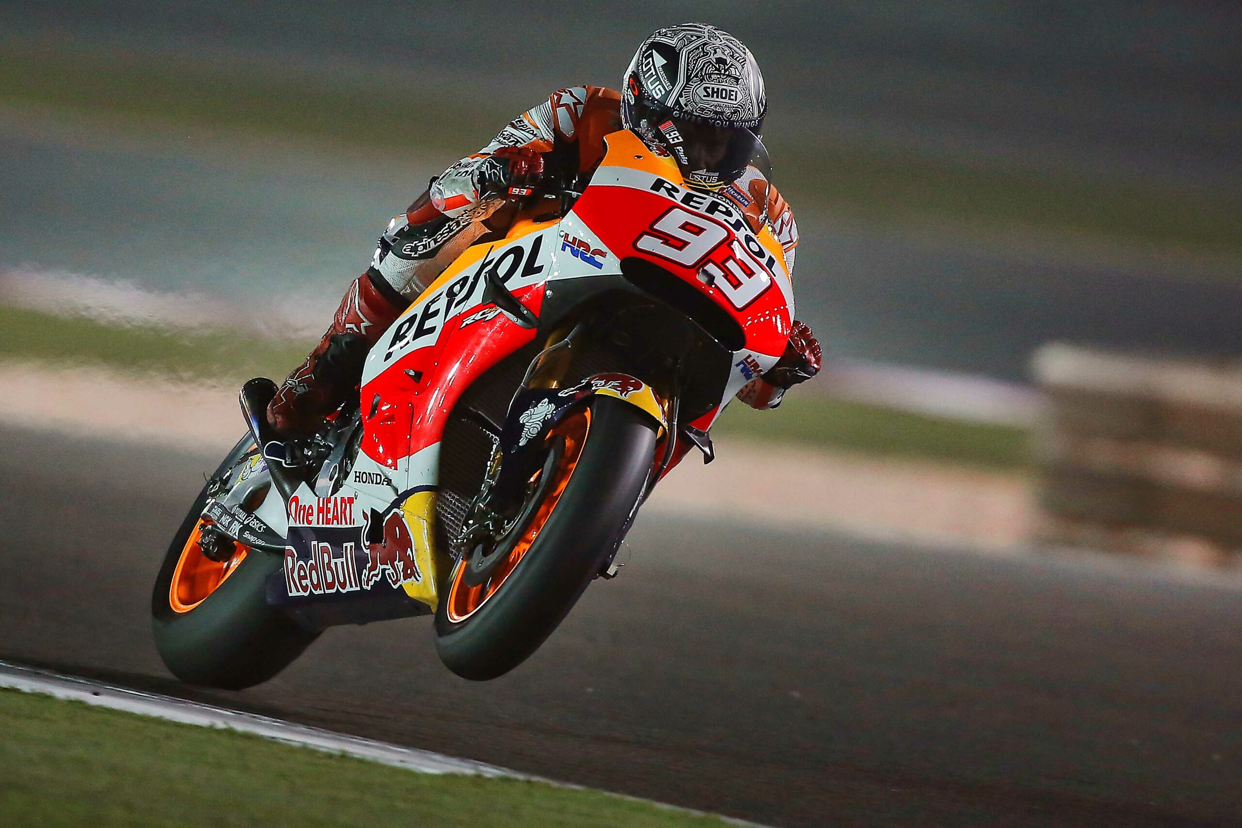 Marc Márquez doing a small wheelie