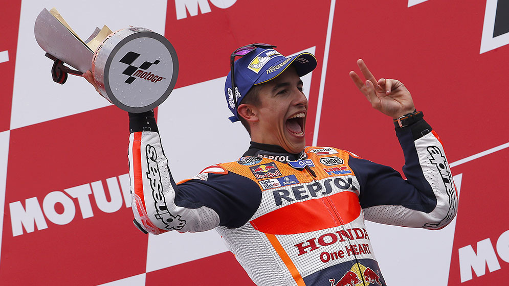 Marc Márquez at the Dutch GP podium