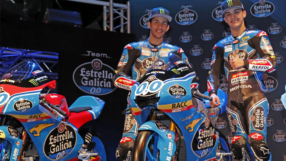 Enea Bastianini y Arón Canet  con las motos