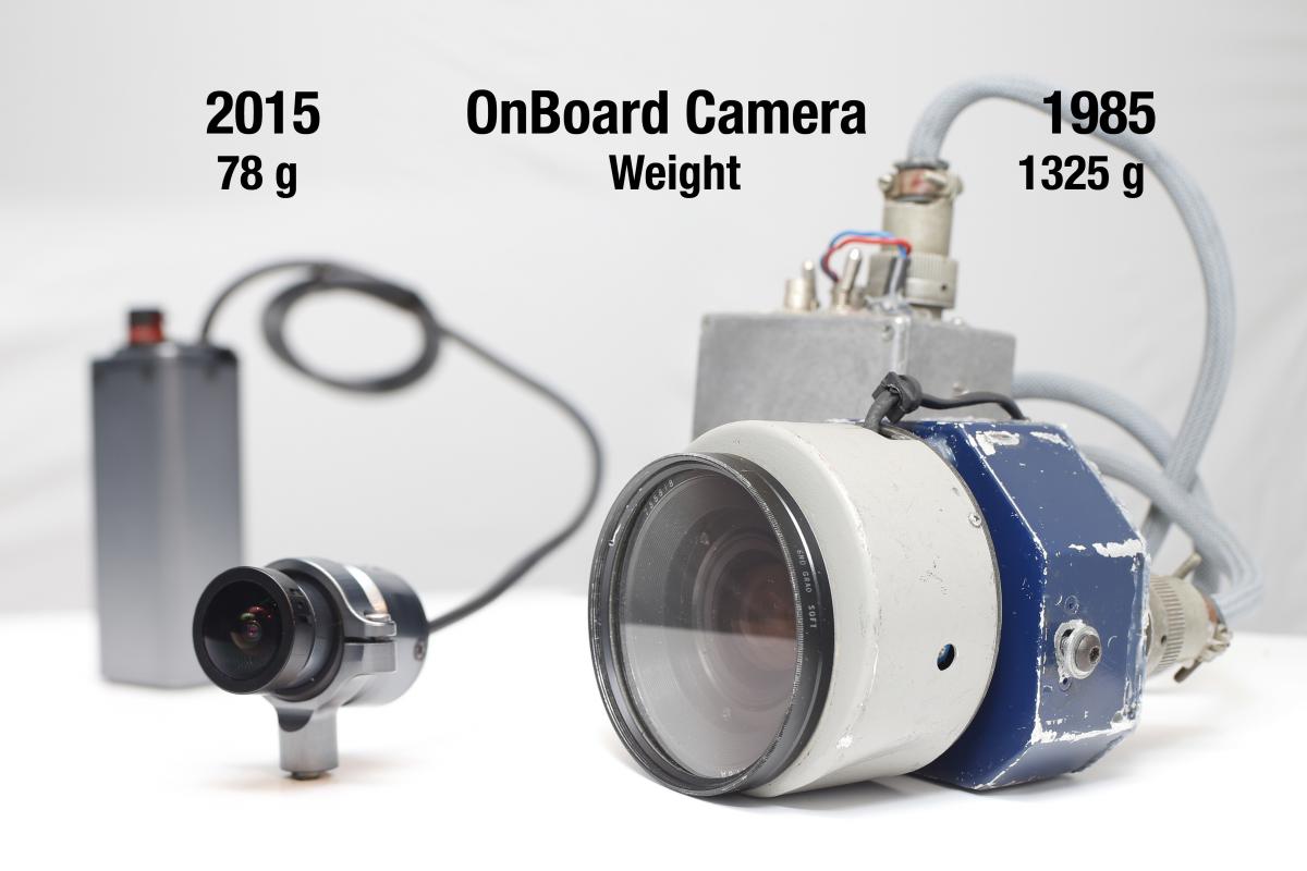 Comparación de una cámara on board actual y una de 1985