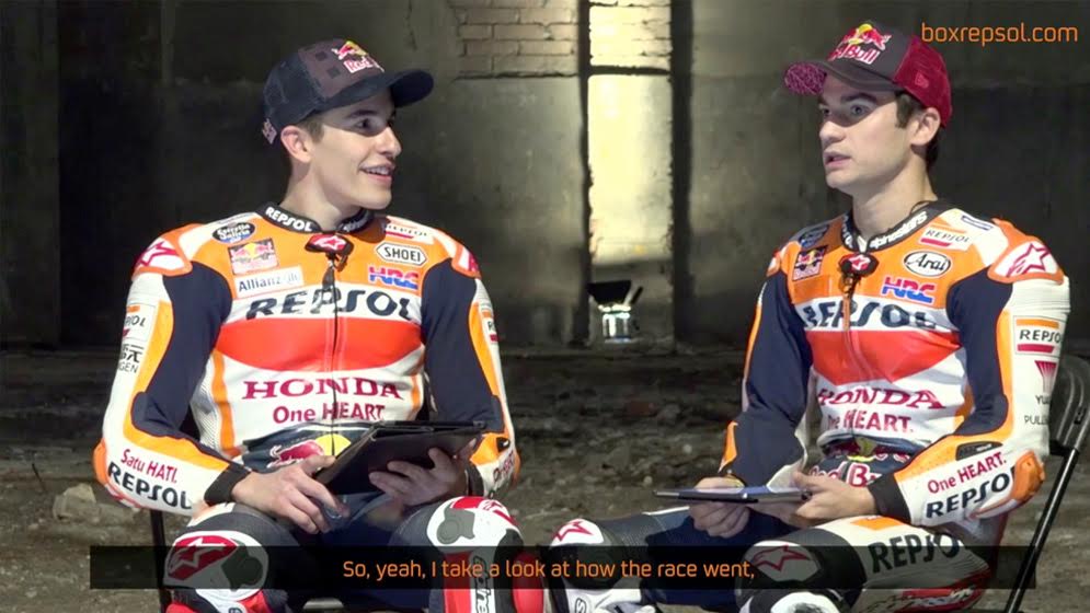 Marc Márquez and Dani Pedrosa answering the Ask questions