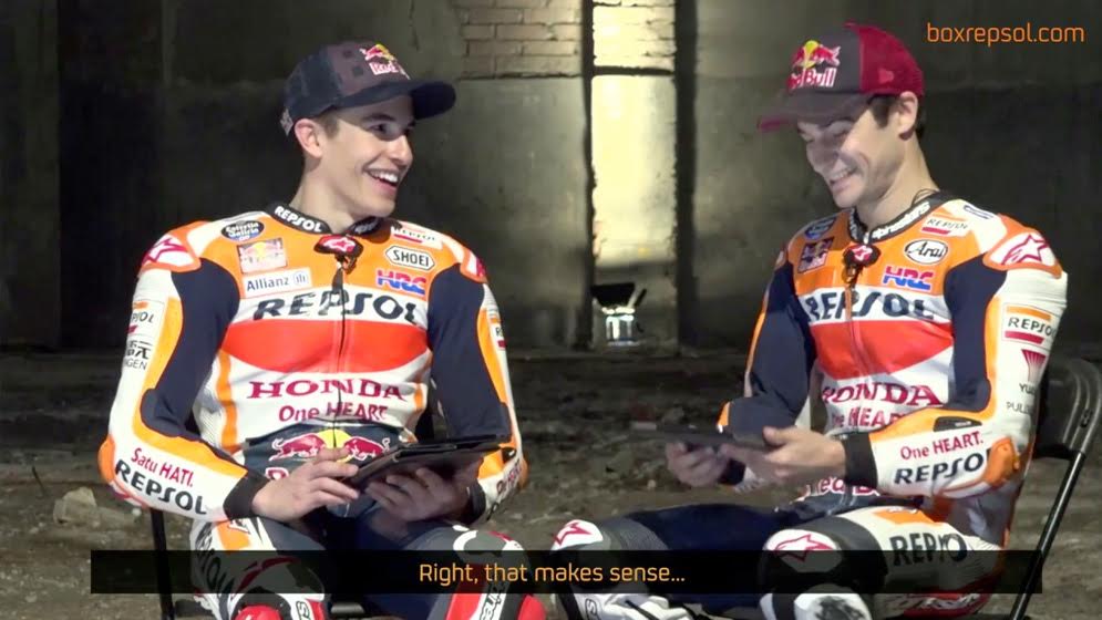 Marc Márquez and Dani Pedrosa answering the Ask questions