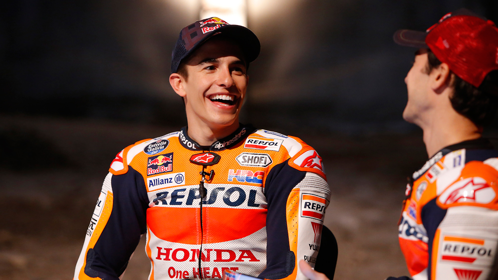 Marc Márquez and Dani Pedrosa laughing