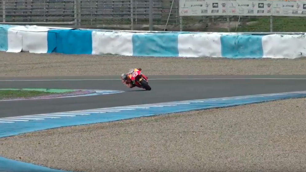 Marc Márquez training for the Spanish GP