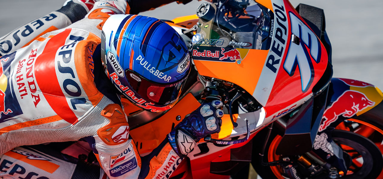 detalle d eÁlex Márquez pilotando