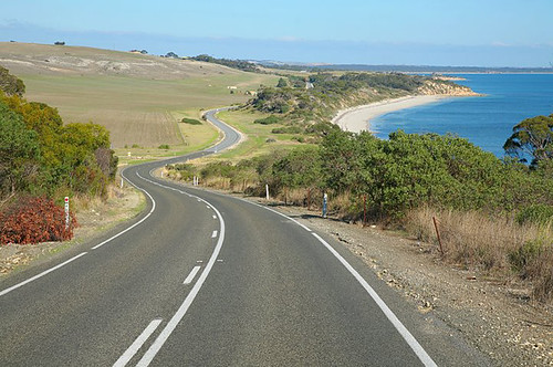 Country road near American River Kangaroo Island South Australia