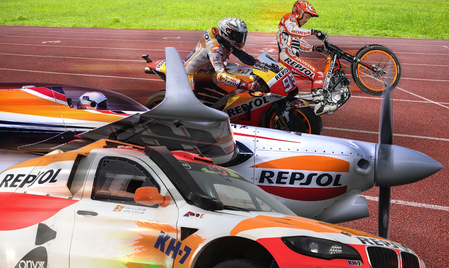 Isidre Esteve, Juan Velarde, Marc Márquez and Toni Bou in the Repsol Olympics