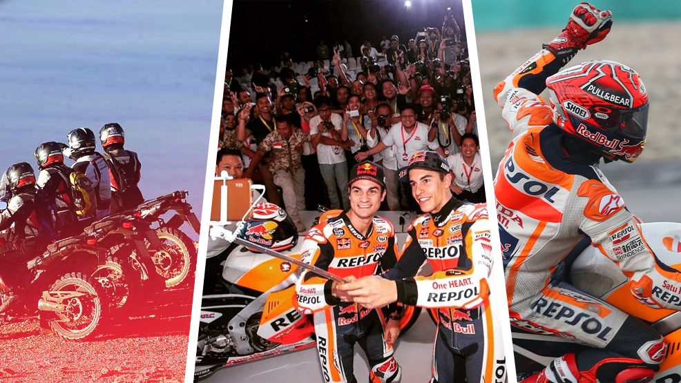 Motos de cross, selfi de Marc y Dani y Marc Márquez