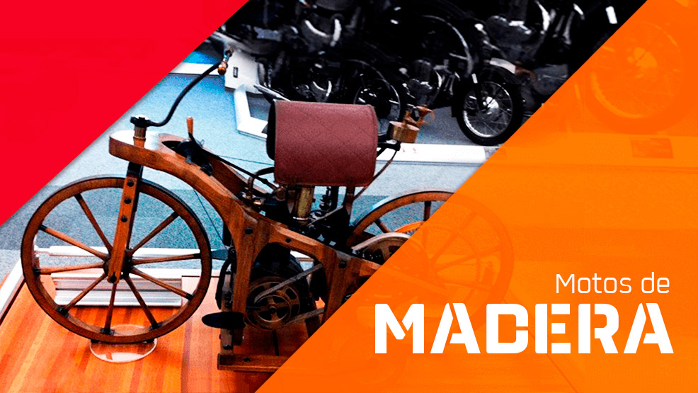 Moto de madera con aspecto de artilugio mecánico