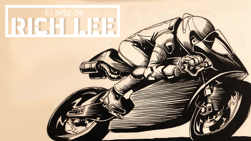 Dibujo de una moto en tinta