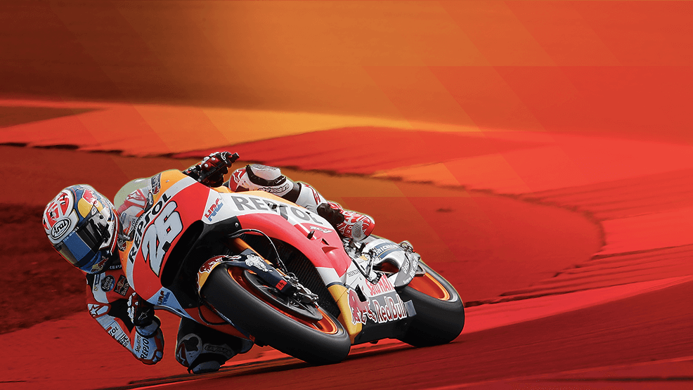 Dani Pedrosa tomando curva en Assen sobre Honda RC213V