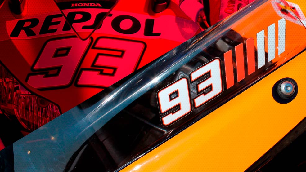 93 y rayas de Marc Márquez vinilado