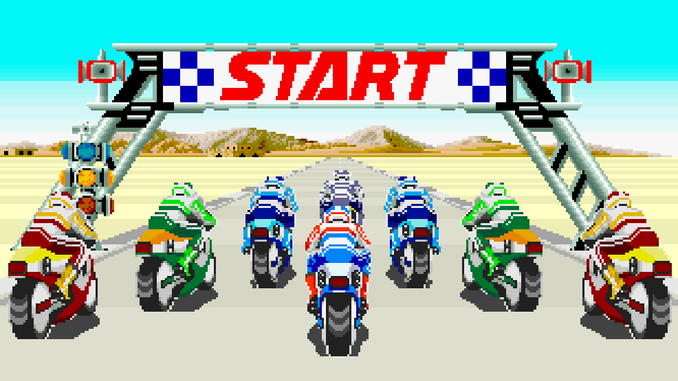 Super Hang-Out de Sega. Motos y videojuegos.