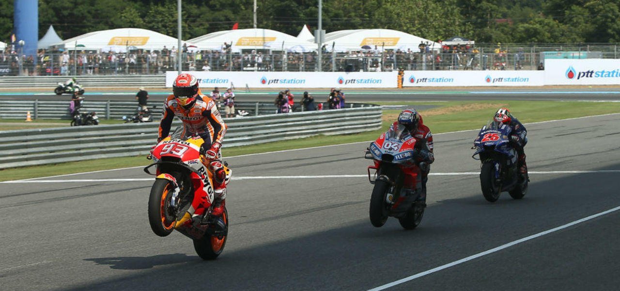 Márquez tras lograr la victoria en Tailandia 2018