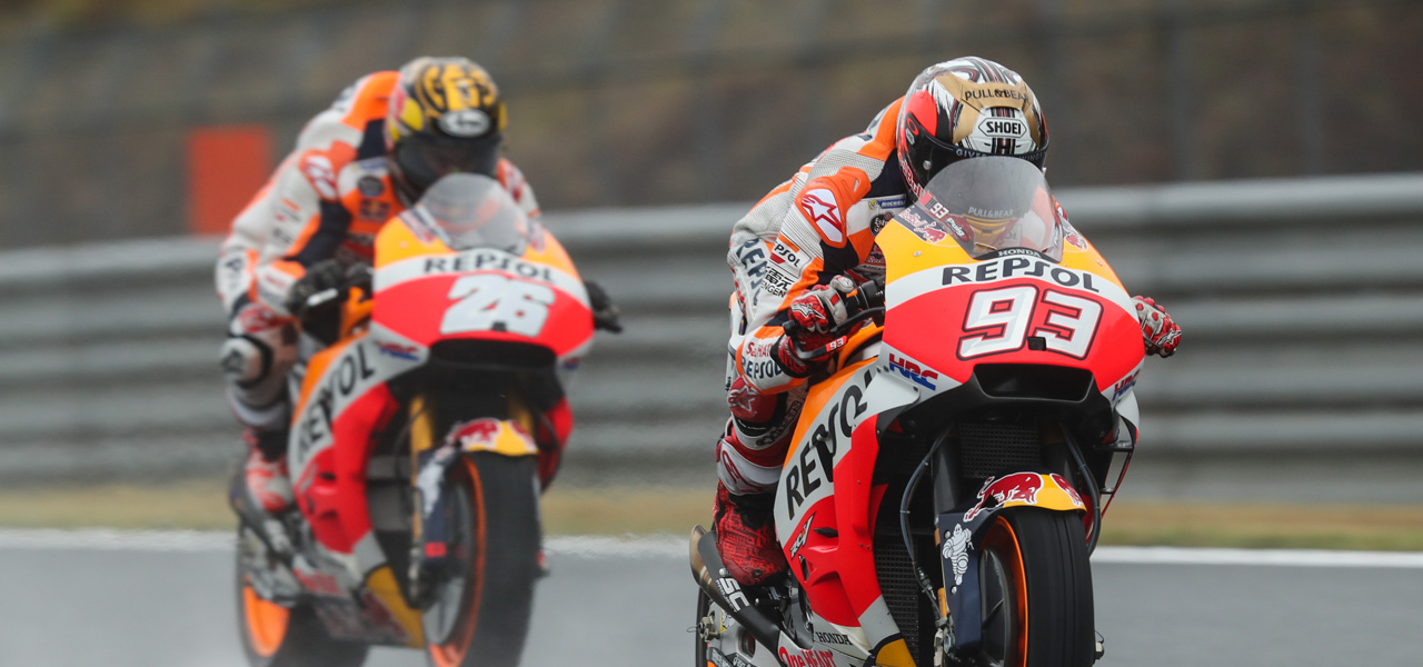 Marc Márquez y Dani Pedrosa rodando juntos en moto