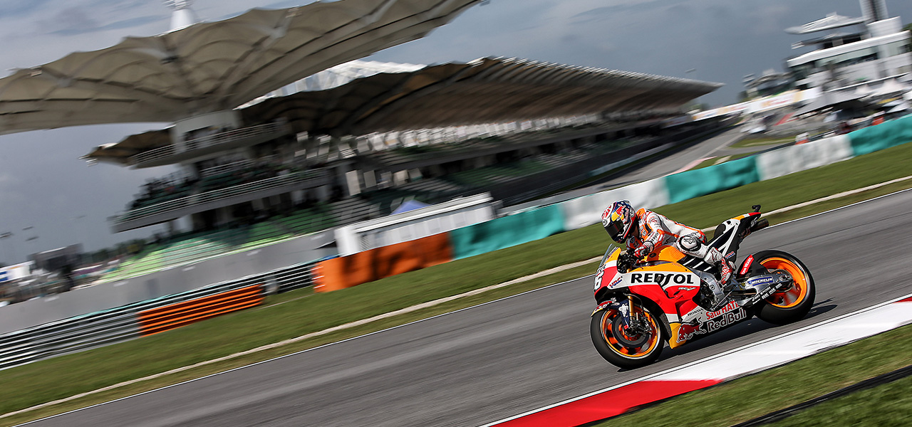 Dani Pedrosa rodando en Pista en Sepang