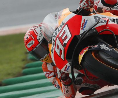 Márquez en el GP de Valencia 2018