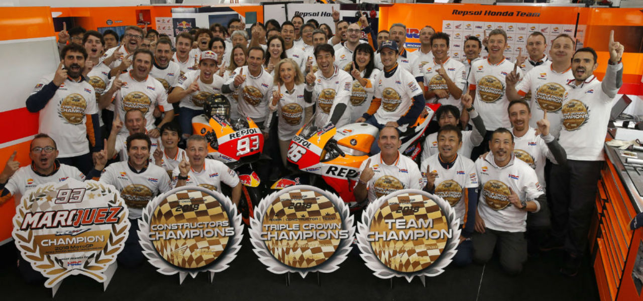 Marc Márquez y Dani Pedrosa en Valencia 2018