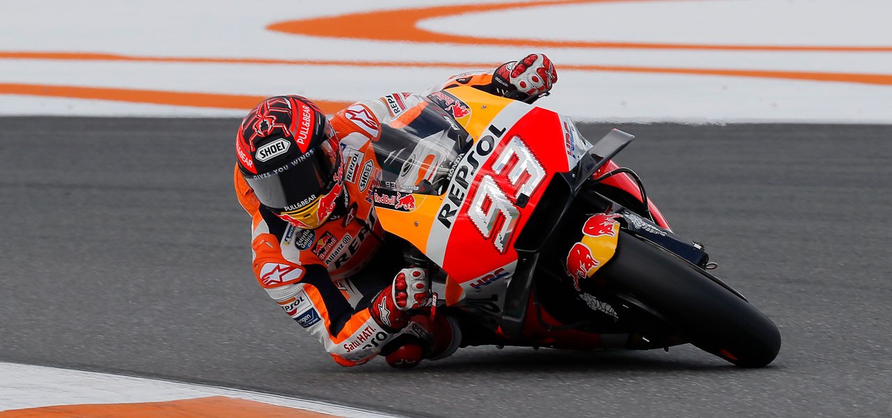 Marc Márquez rodando sobre moto prototipo