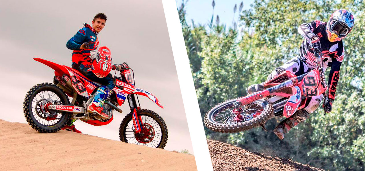 Composición de Marc Márquez en moto de cross