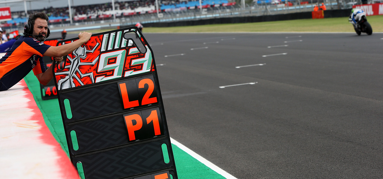 Pizarra de MotoGP en circuito