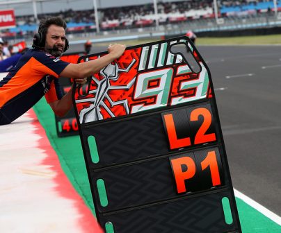 Pizarra de MotoGP en circuito