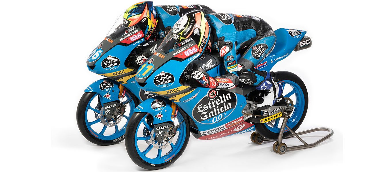 Sergio García Dols y Ryusei Yamanaka pilotos del Mundial de Moto3 en sus motos