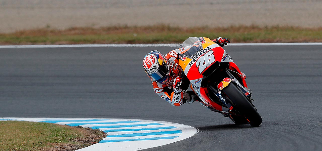 Dani Pedrosa en acción sobre la RC213V