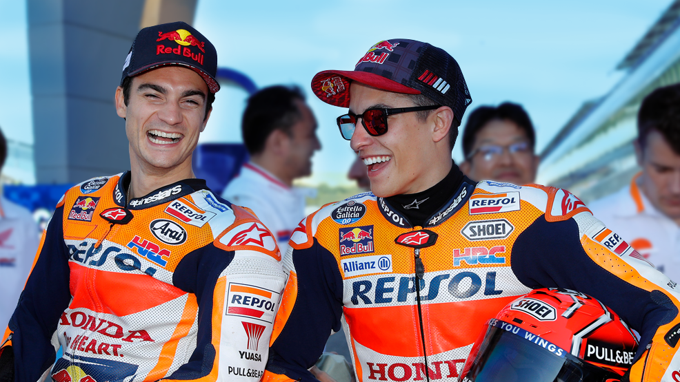 Dani Pedrosa y Marc Márquez riendo
