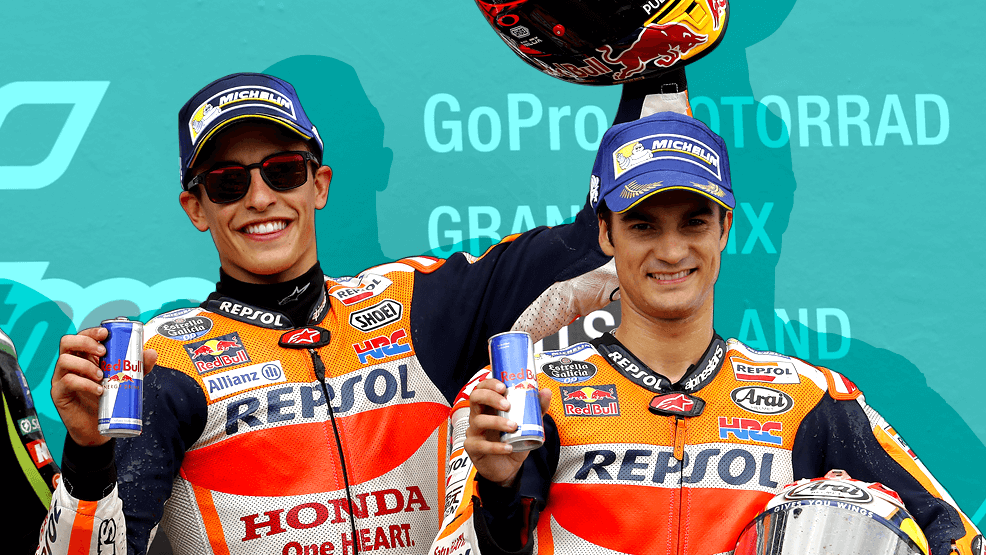 Marc Márquez y Dani Pedrosa en el podio