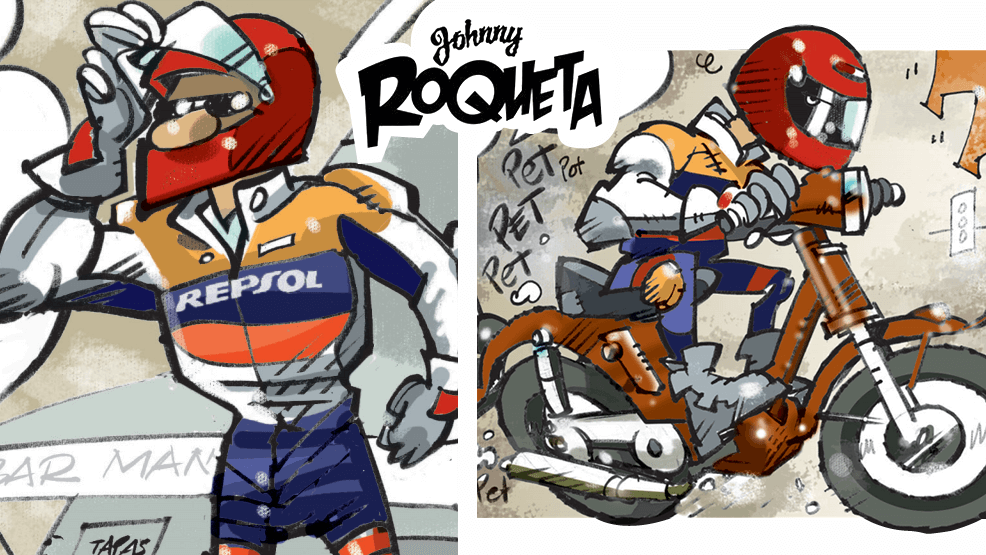 Johnny Roqueta en su mono repsol honda