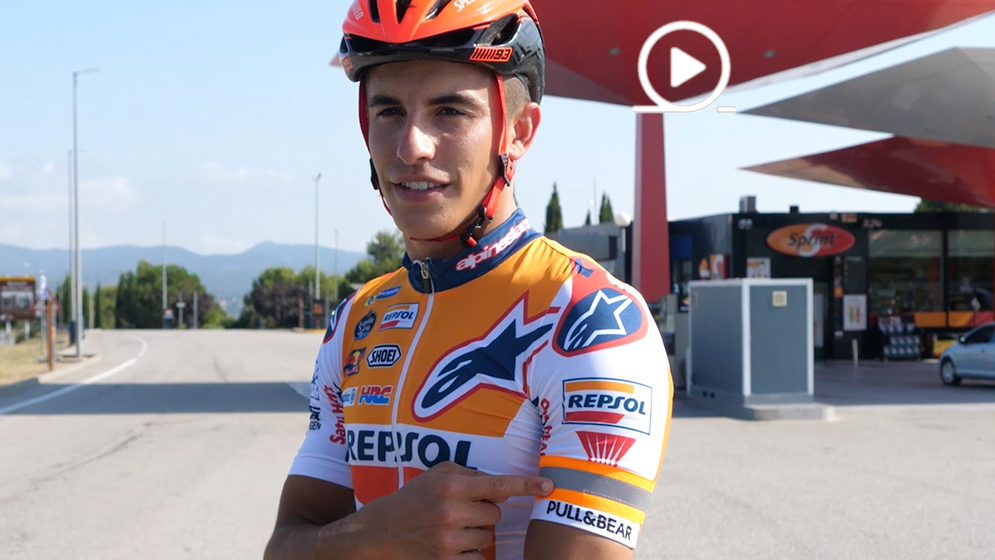 Marc Márquez en la campaña de convivencia en la carretera 2017