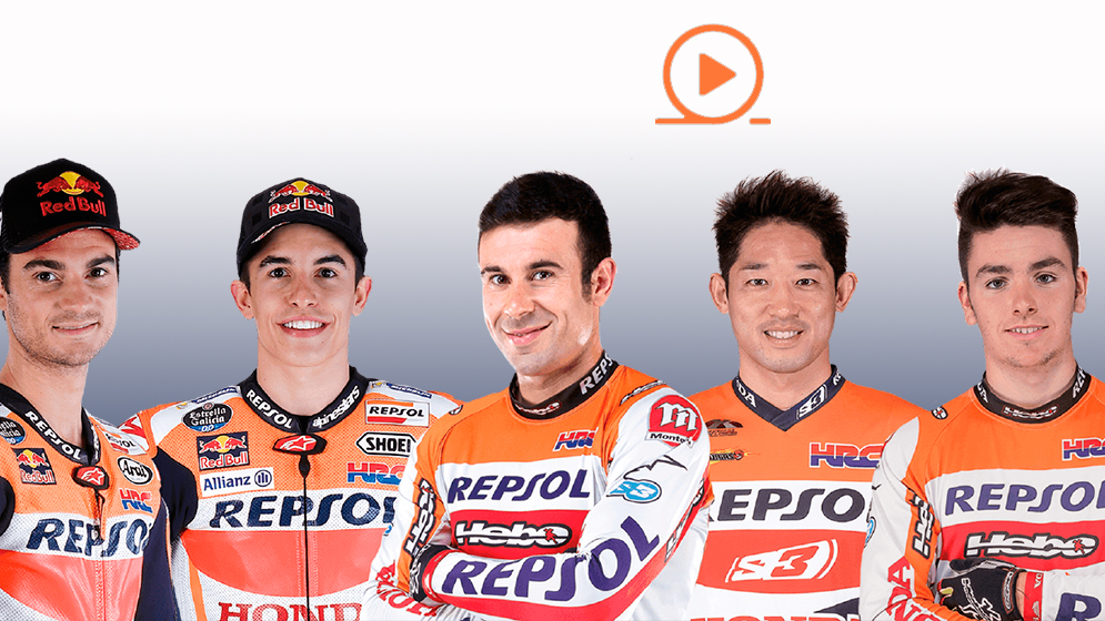 Dani Pedrosa, Marc Márquez, Toni Bou, Takahisa Fujinami y Jaime Busto