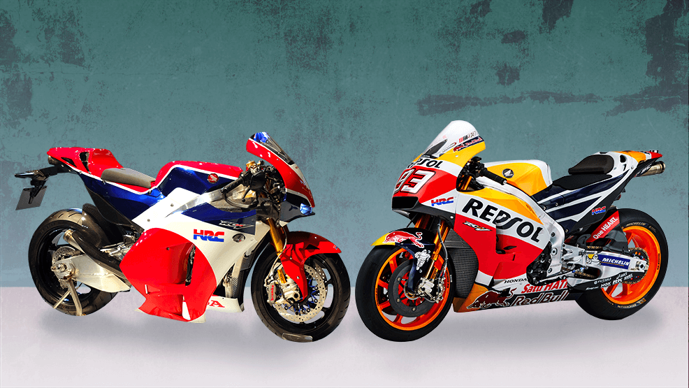 Honda deportiva frente a la Honda RC213V