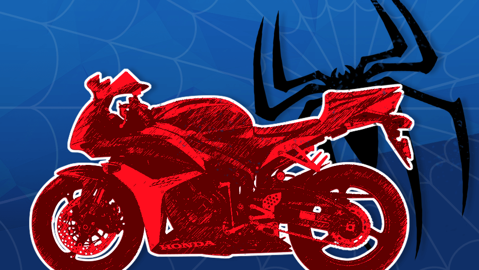 Moto roja racing silueteada