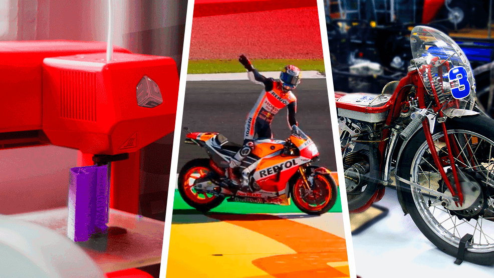 Impresora 3D, Dani Pedrosa, motociclo con pantalla